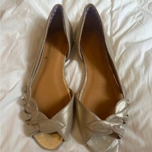 Sezane Jeannette Slip-on Gold Ballerina Flats